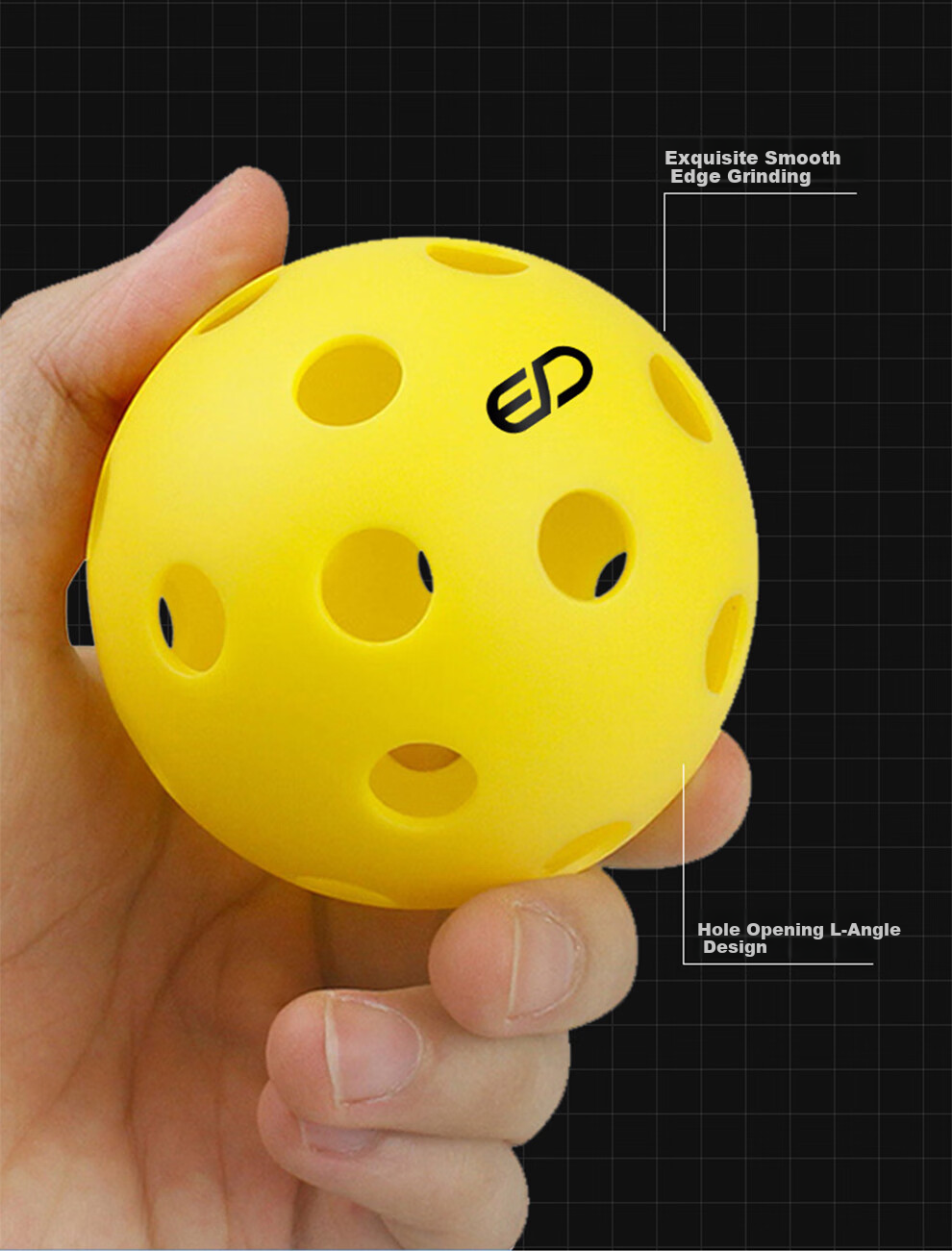 Wisdomton Pickleball Professional Grade 40-Hole Injection Molded Indoor Outdoor Training Pickleball Sports Set 7