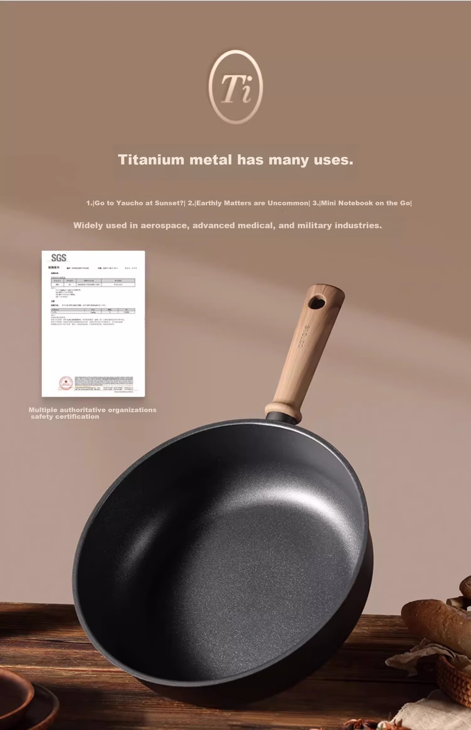CaROTE Non-Stick Wok for Home Cooking, Suitable for Induction And Gas Stoves, Titanium Pan, Lightweight Non-Stick Flat Bottom Pan, 28cm 13