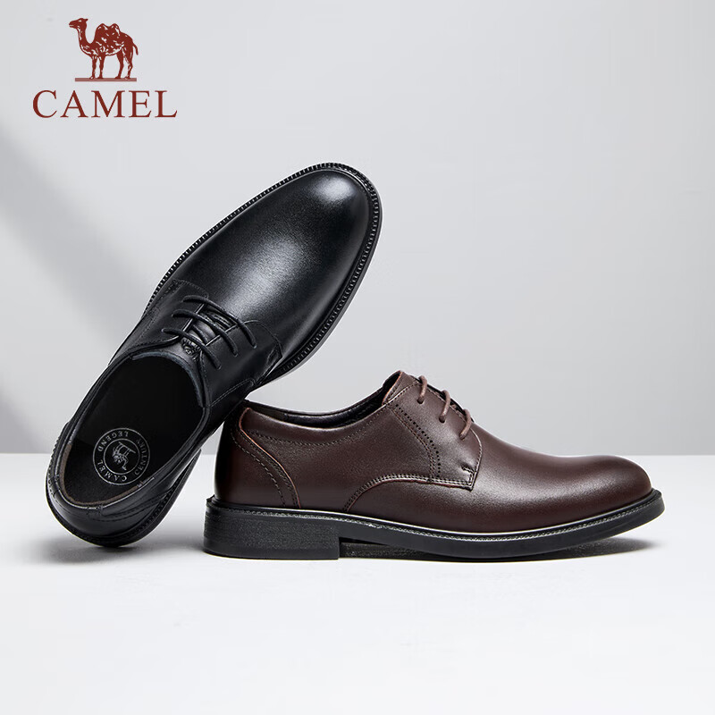 Мужские туфли CAMEL, кожаные, на шнуровке, завышенные, дерби, повседневные, деловые, классические, коричневые, размер 42