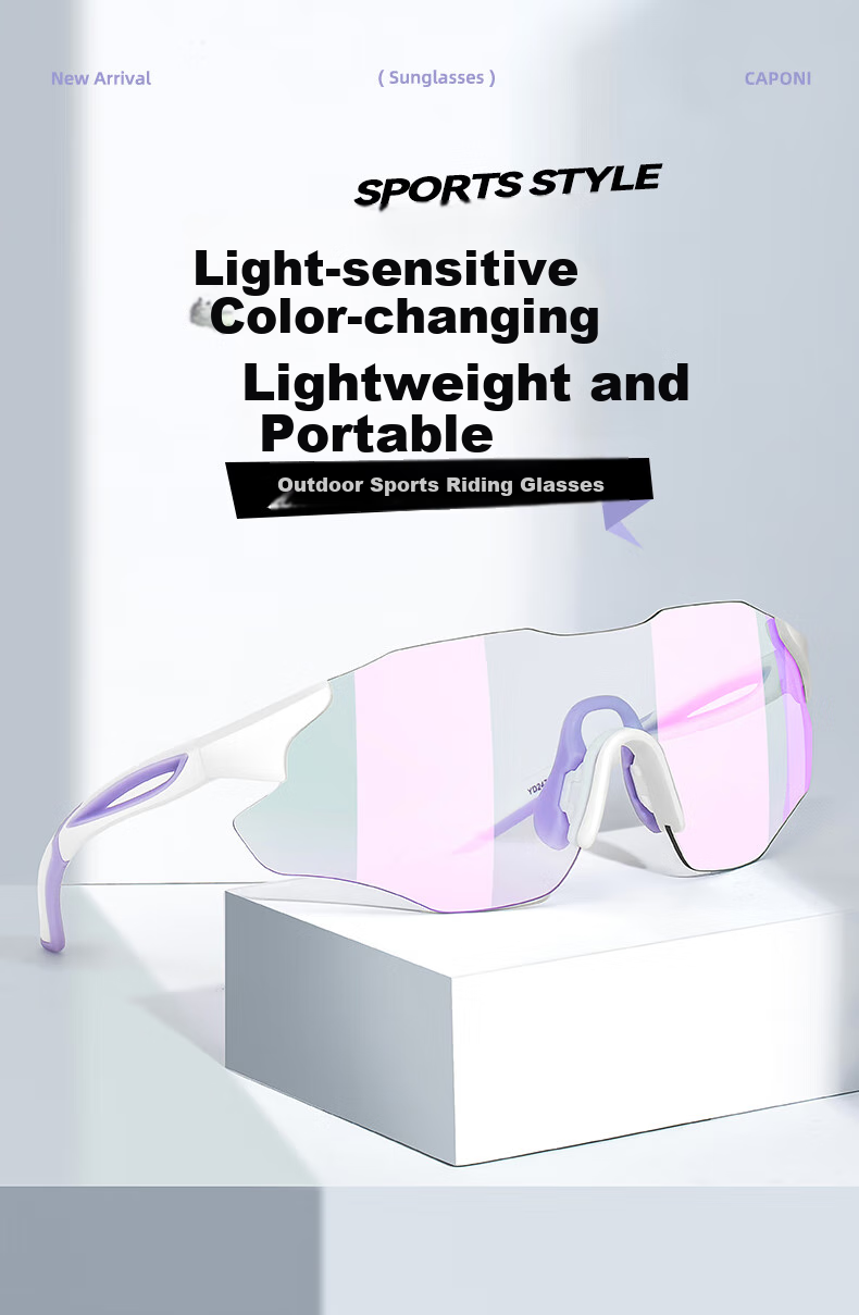 CAPONI Color-Changing Cycling Glasses for Women, Outdoor Hiking Running Sports Sunglasses, Day And Night Dual-Use Sunglasses, UV Protection And Sun Protectio 1