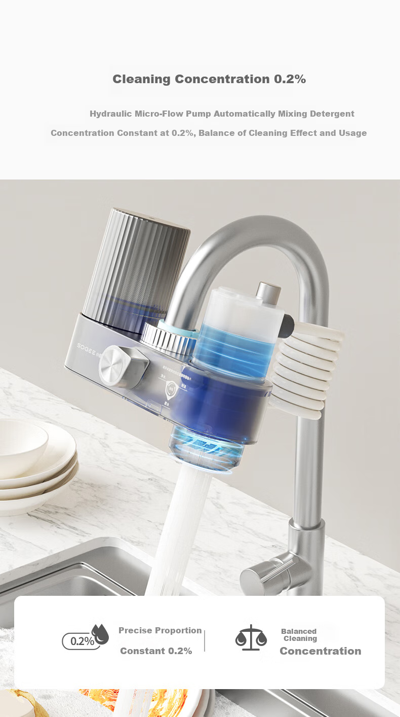 Xiaozhi Dragon Head Water Purifier Removes Limescale And Residual Chlorine, Household Pre-Filter for Kitchen Tap Water, 1 Machine 1 Cartridge LJ209 6