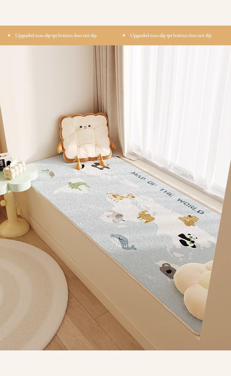 Manshuo Bedroom Bay Window Cushion, Windowsill Seat Pad, All-Season Balcony Tatami Mat, Thickened Sofa Cushion, Non-Slip, 80*220cm 6