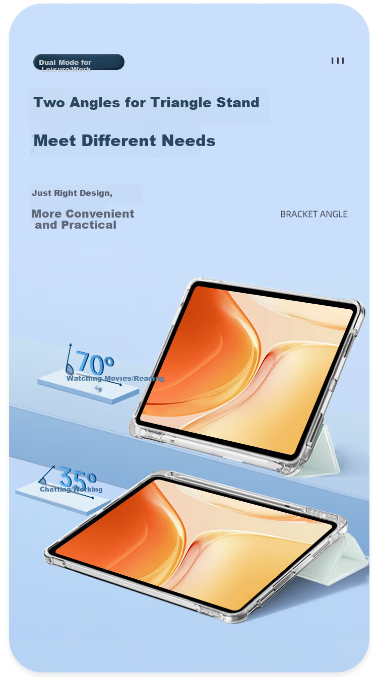 JPLAYER Compatible with Honor X8Pro/X9 Case 2023 Model, 11.5-Inch Tablet with Pencil Holder, Transparent Tri-Fold Stand, Smart Sleep/Wake, Full Coverage, Anti-Slip, Shockproof 6
