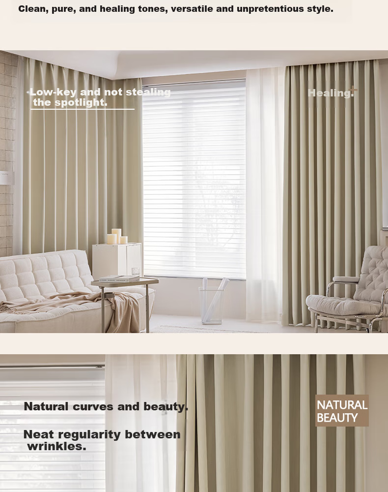 Ali Curtain, No Drilling Required, Hook-Type Blackout Curtain, High Sunshade for Living Room, Finished Curtain, Width 1.3 Meters, Height 1.8 Meters 11