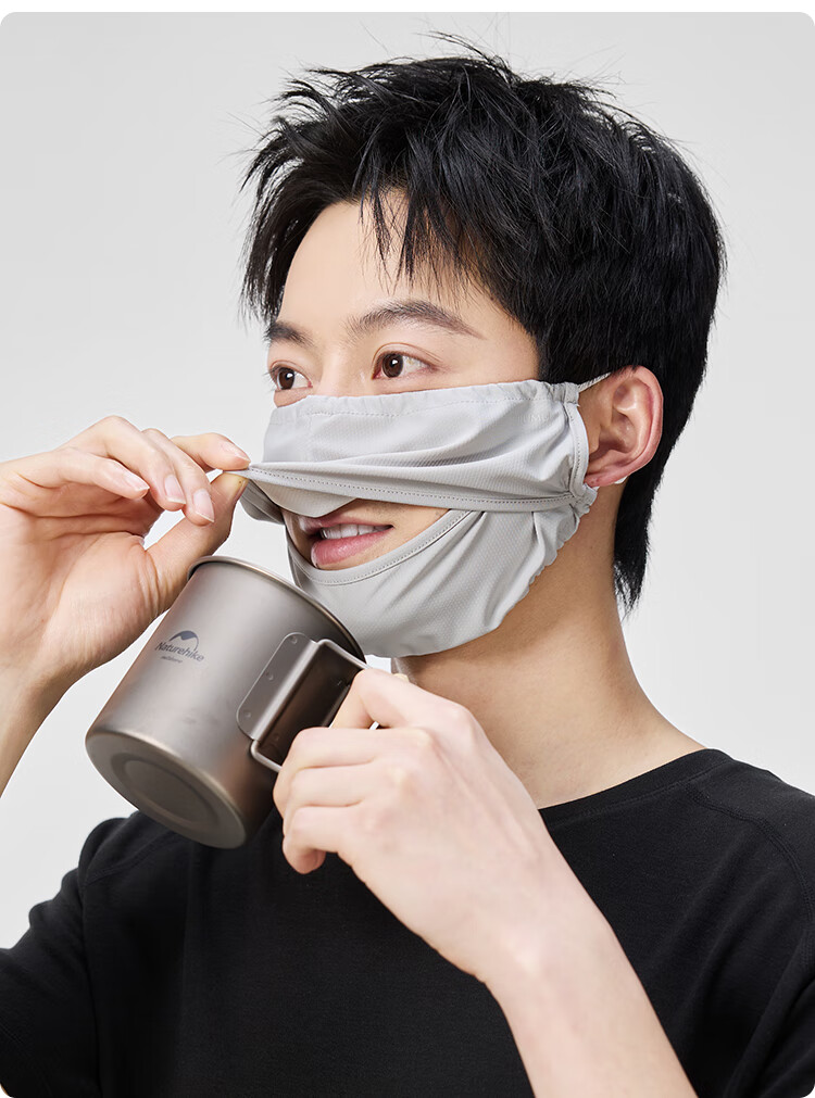 JIUMU Ice Silk Sun Protection Face Mask for Men, Summer UV Protection, Sunshade, Cycling, Hiking, Breathable, Three-Dimensional Full Face Sun Protection Mask 5