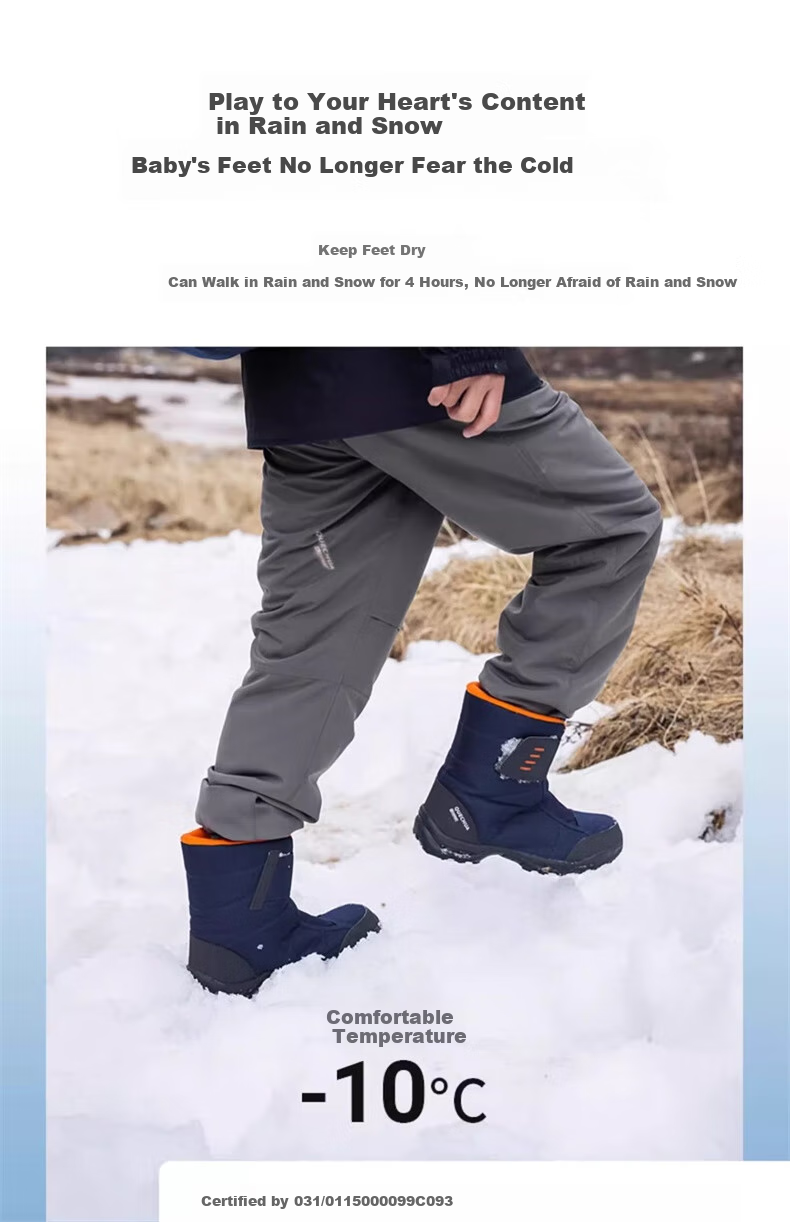 DECATHLON SH100 Children's Snow Boots, Thickened, Warm, Waterproof, Non-Slip, for Hiking And Mountaineering, Cotton Boots, Size 32-43, 4029 3