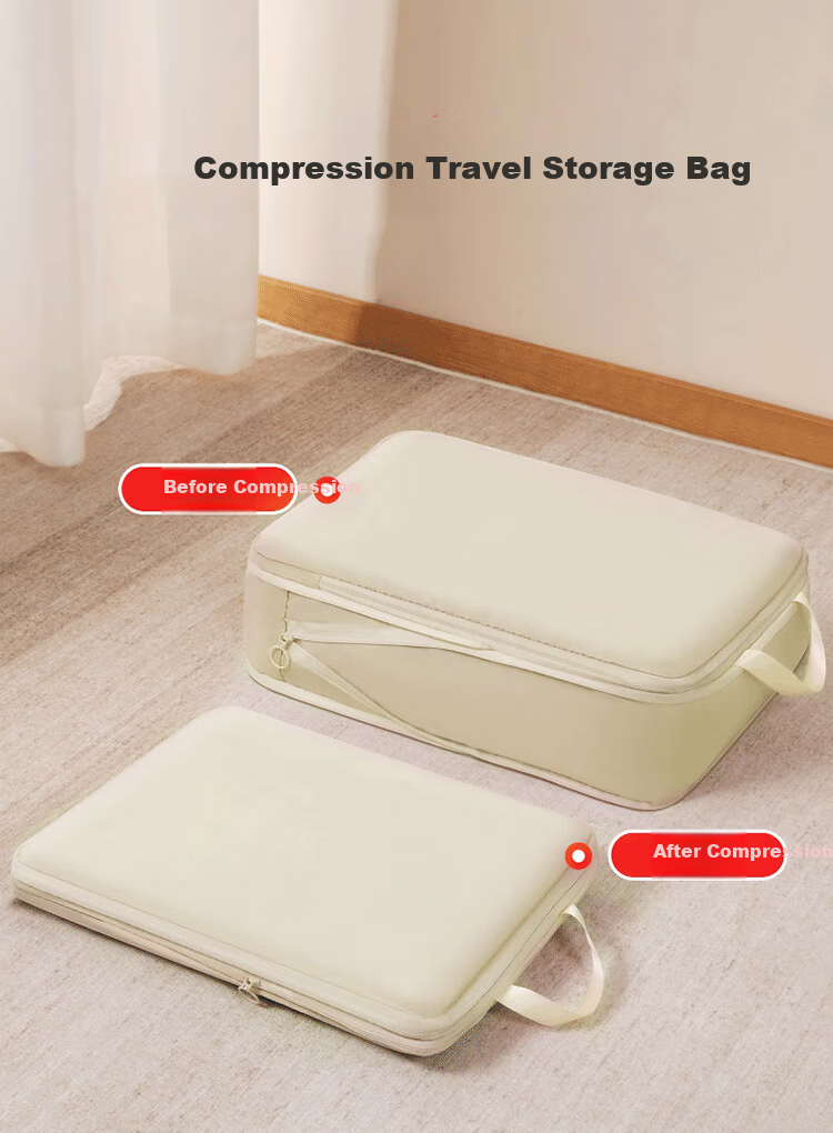 Baicaoyuan Compression Travel Storage Bag, Luggage Organizer for Clothes And Shoes, Packing Cubes for Travel And Business Trips, Blue 1