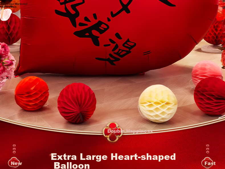 Jiashigao Extra Large Heart-Shaped Balloon for Proposal, Engagement, Wedding, Indoor Atmosphere Decoration, Wedding Room Decor 2