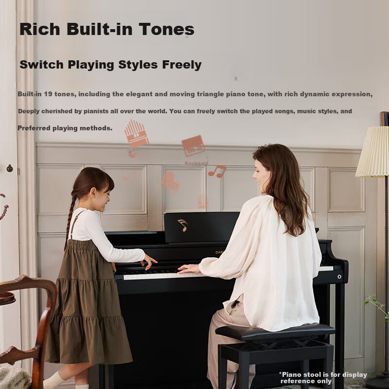 Casio Digital Piano AP300, Black Intelligent 88-Key Weighted Hammer Professional Upright Digital Piano Set