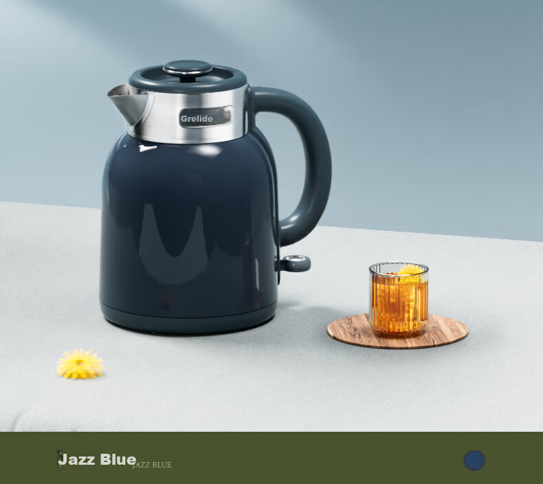 Grelide Pure Titanium Electric Kettle 99.9% Titanium Double-Layer Anti-Scald Large Capacity Smart Temperature Control Electric Water Boiler China Red D1215E 10