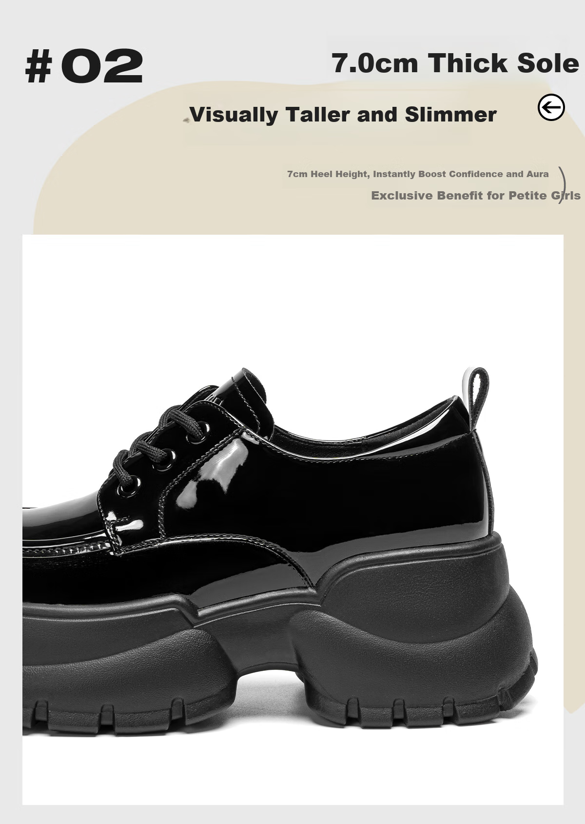 Huili Women's Fashionable Versatile British Style Loafers, Thick-Soled Heightening Comfortable Casual Women's Shoes, Black, Size 37 5
