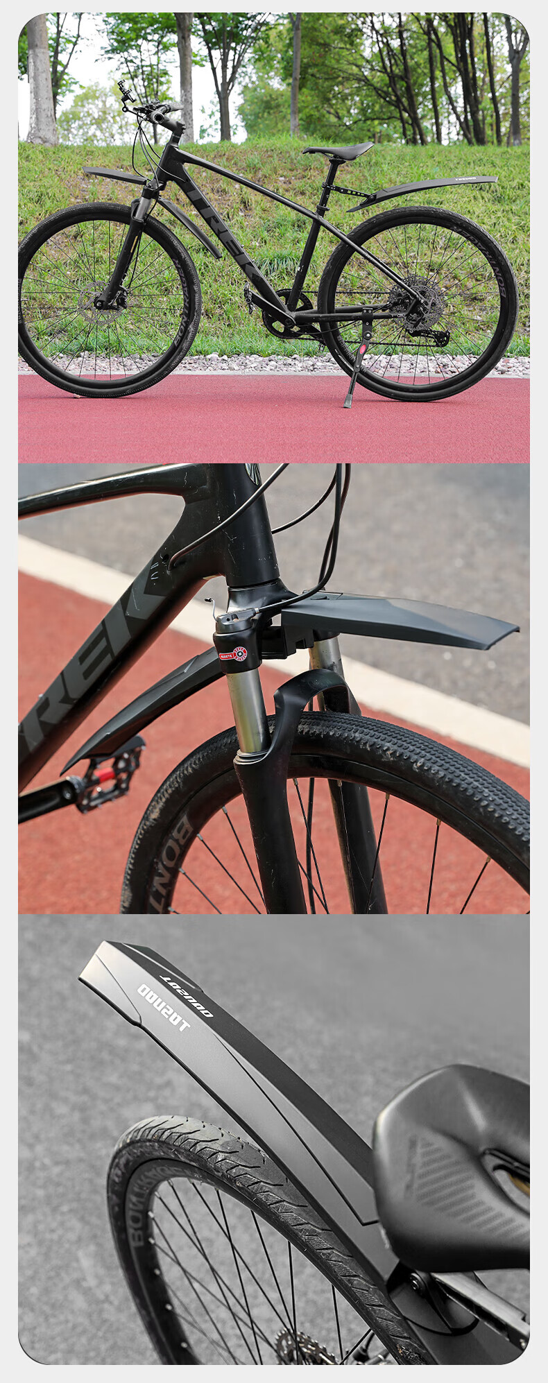 Captain Tas Bicycle Mudguard Mountain Road Bike Universal Quick-Release Wide Adjustable Mudguard Accessory 2
