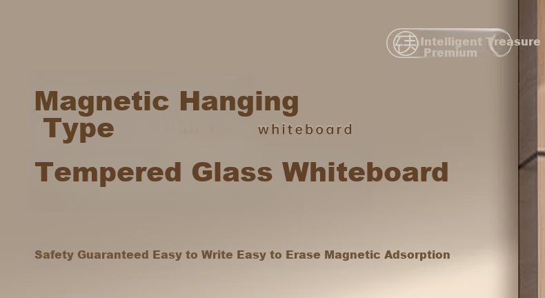 Zhibaozhenpin Glass Whiteboard, Hanging Magnetic Tempered Glass Office Meeting Board, Writing Board for Home And Teaching Use [90*120cm with Holes, Self-Installation] 1