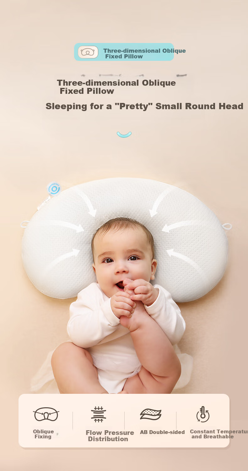 P.Health Infant Shaping Pillow for 0-6 Months, Round Head Correction, Newborn Baby Pillow, Upgraded Soothing Versio 1