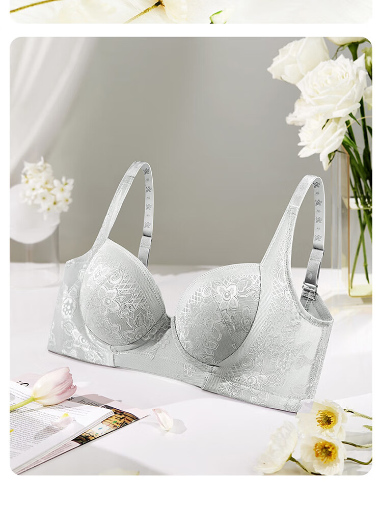 Aimer Push-Up Side Support Adjustable Large Bust Minimizer Sexy Plus Size Bra AM11571 Gray A75 19
