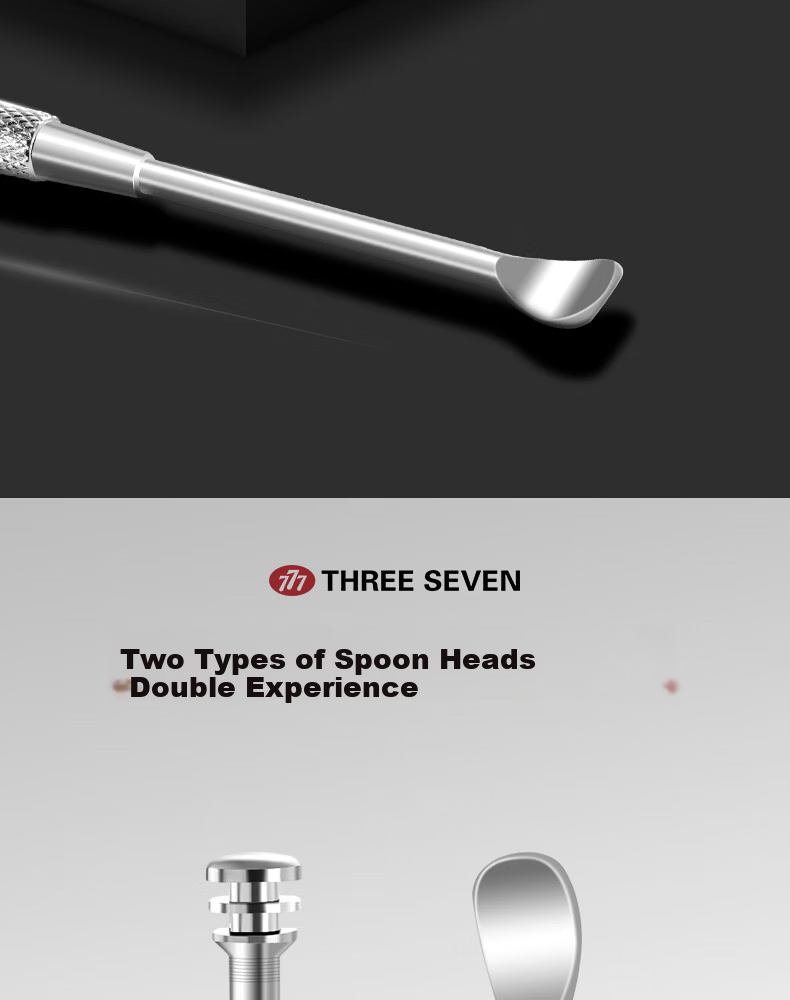THREE SEVEN Stainless Steel Ear Pick, Spiral Ear Spoon, Ear Cleaning Tool, Ear Wax Removal Instrument, Single-Head Ear Scoop, Single Piece 452 2