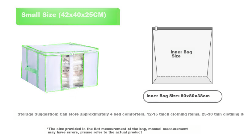 Taili Vacuum Compression Storage Bag, Fabric Storage Bag for Clothes And Quilts, Foldable Organizer Bag, 42L Small Size 4