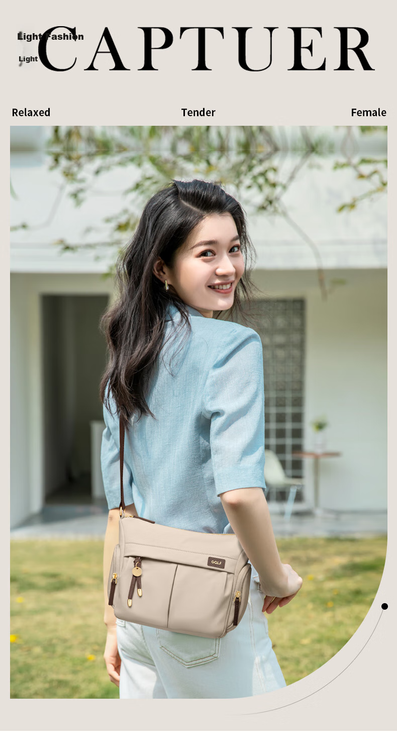 GOLF Women's Lightweight Large Capacity Canvas Shoulder Crossbody Bag Commuter Versatile Phone Bag Birthday Gift 2