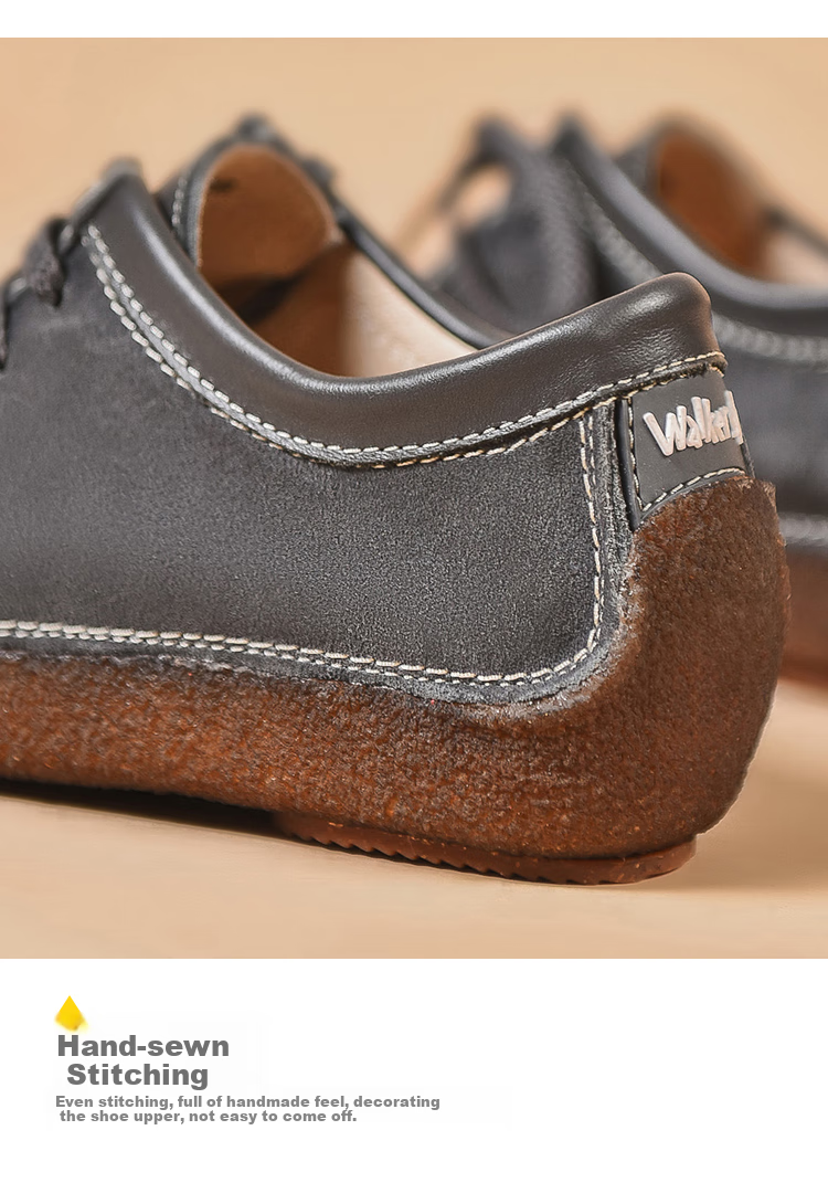 Walker Shop Aokasuo Women's Walking Shoes, Flat Leather Loafers, Comfortable Mom Casual Peas Shoes M012001 6
