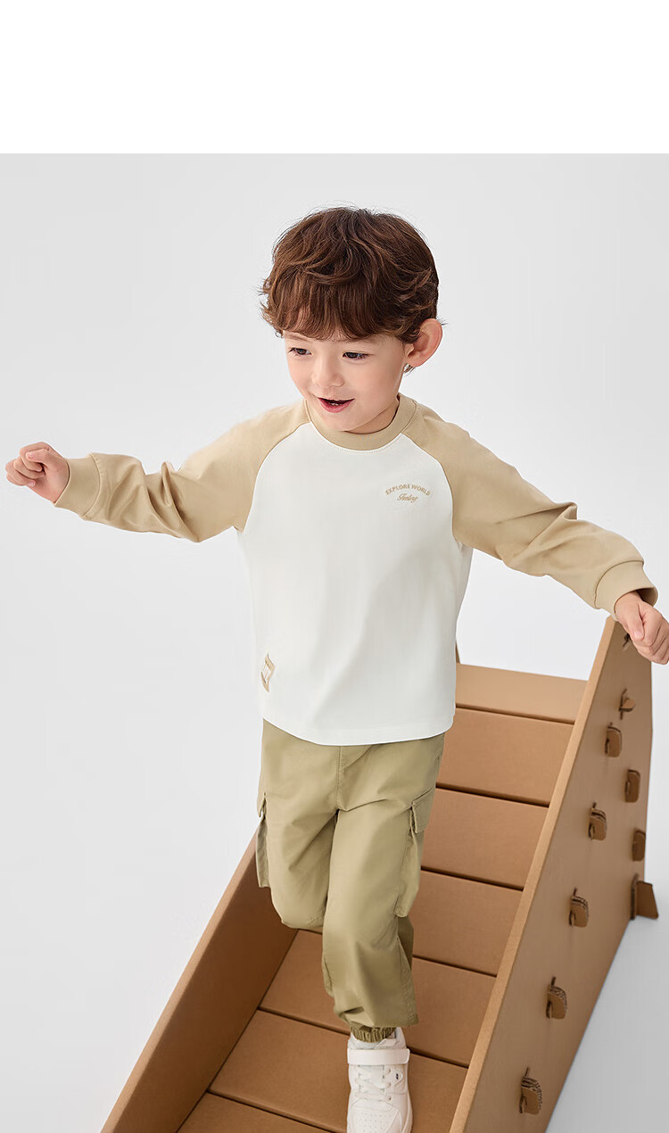 BALABALA Children's Long-Sleeve T-Shirt for Boys And Girls, Spring 2025 Undershirt [Same As In-Store], 202125100203 10