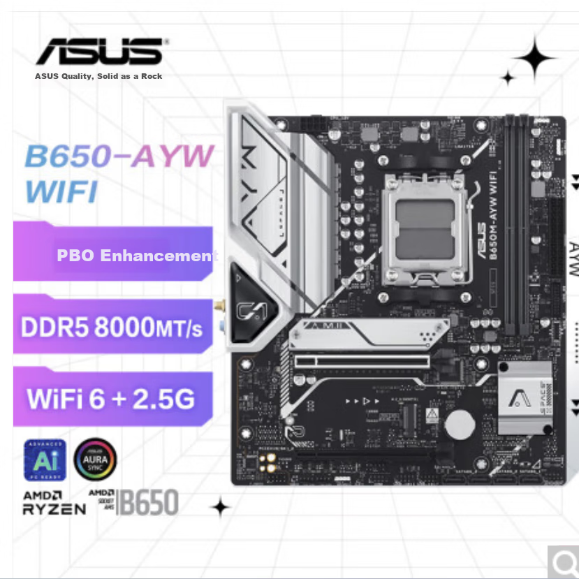 ASUS B650M-AYW WIFI Motherboard Supports DDR5 CPU 7700X/7600/9600X (AMD B650/socket AM5)