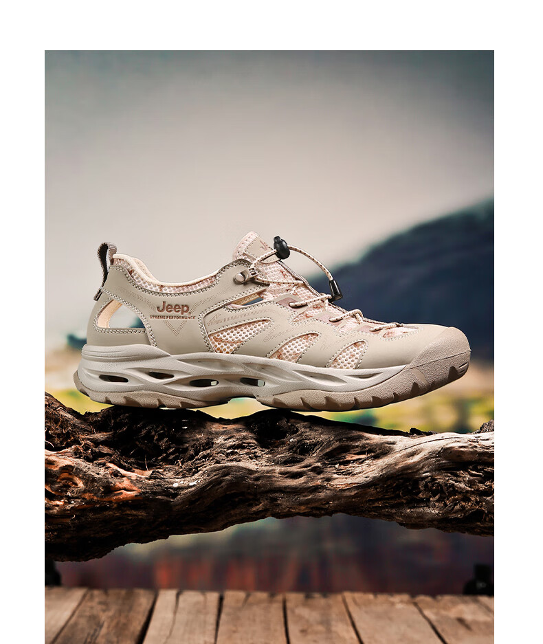 JEEP Men's Water Shoes, Outdoor Amphibious Quick-Drying Wading Shoes, Breathable Comfortable Hiking Shoes, Wear-Resistant Non-Slip Mountaineering Boots 13