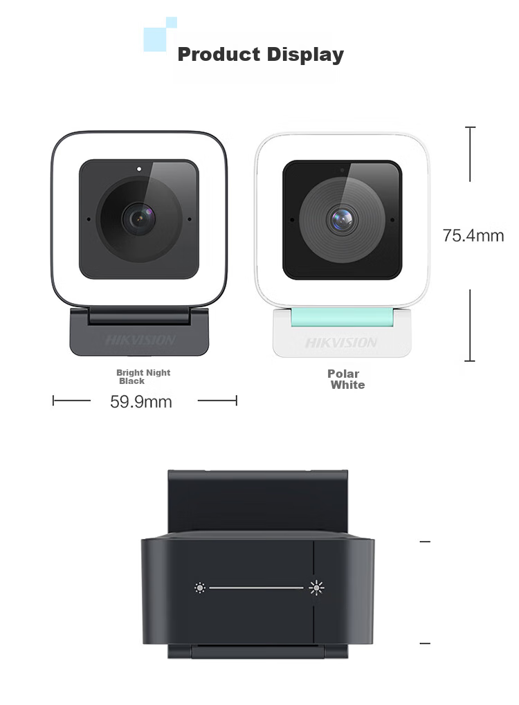 HIKVISION Webcam, 2K Ultra HD, Dual Microphones, Auto Focus, Soft Light, Smart Beauty, Portrait Centering, for Laptop And Desktop Computers, USB Camera U24 Pro 13