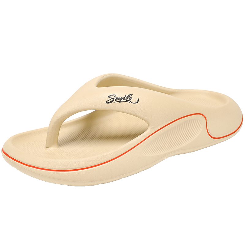 CARTELO Men's Flip-Flops, Summer Outdoor Wear, Thong Sandals, Comfortable Beach Shoes for Men, 1566 Khaki, Size 44-45
