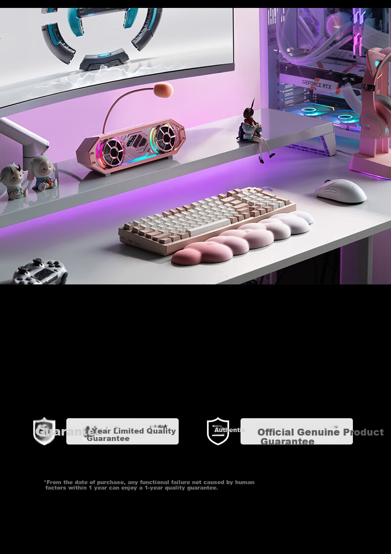 EDIFIER HECATE G2500 Bar 7.1 Soundbar, Gaming Soundbar for Computer Speakers, Desktop Speakers, Audio Computer Desk Graduation Gift, Platinum Pink 27