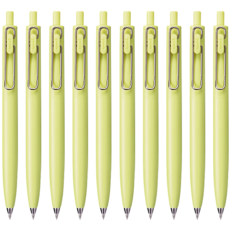 Uni-Mitsubishi Uni-Ball One Series, Small Concentrated Core Second Generation Yellow Gel Pen, High Aesthetic Value, 0.38mm Signing Pen, Student Pen Set, UMN-SF 10 Pieces
