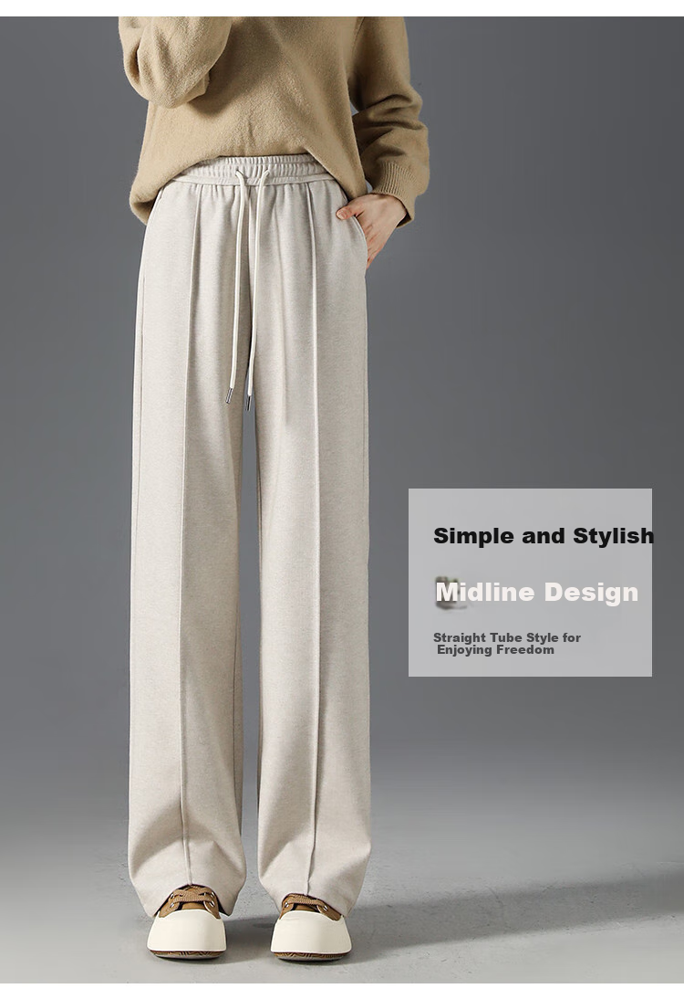 Dme [Mid-Rise Design to Make Legs Look Straight And Long] Lazy Loose-Fitting Wide-Leg Pants, Soft And Skin-Friendly Glutinous Rice Pants 5