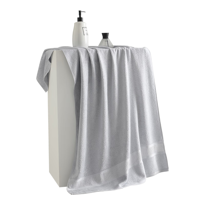 Zhuyibai Five-Star Hotel Large Bath Towel, Bamboo Fiber, Adult Absorbent, for Men And Women, High-End Wrap-Around Bath Towel, Large Bath Towel, Silver Gray