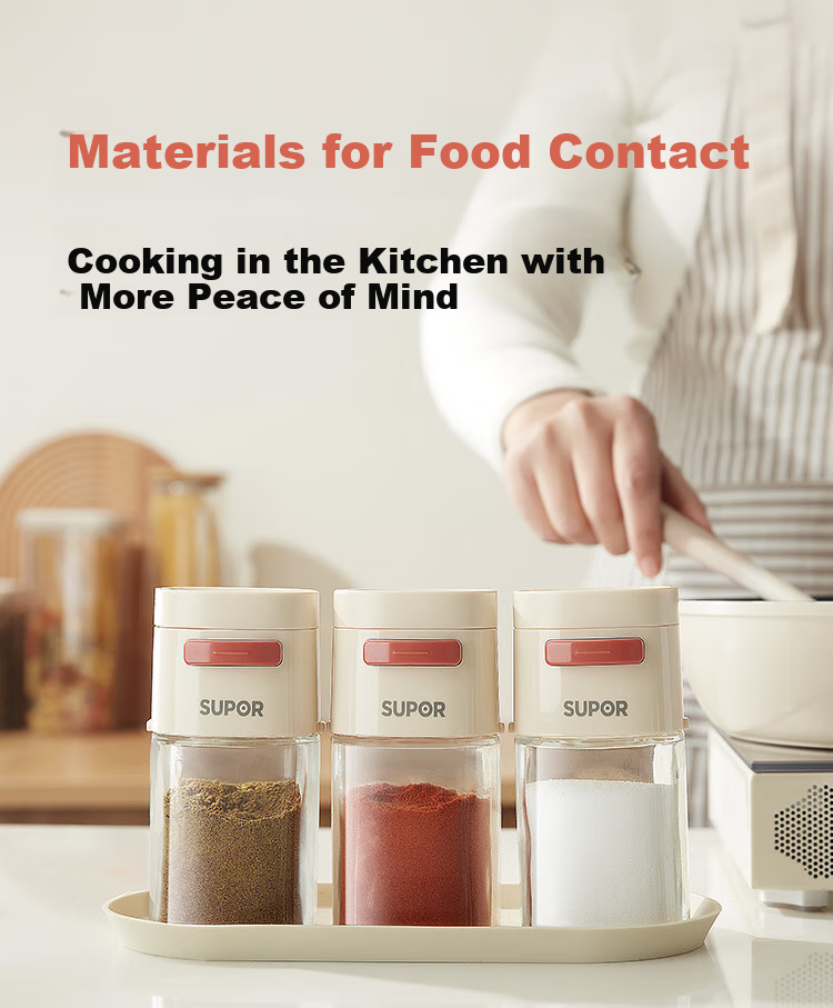 SUPOR Glass Spice Jar Multifunctional Seasoning Container with Measuring Salt Shaker KGF20CA10 10