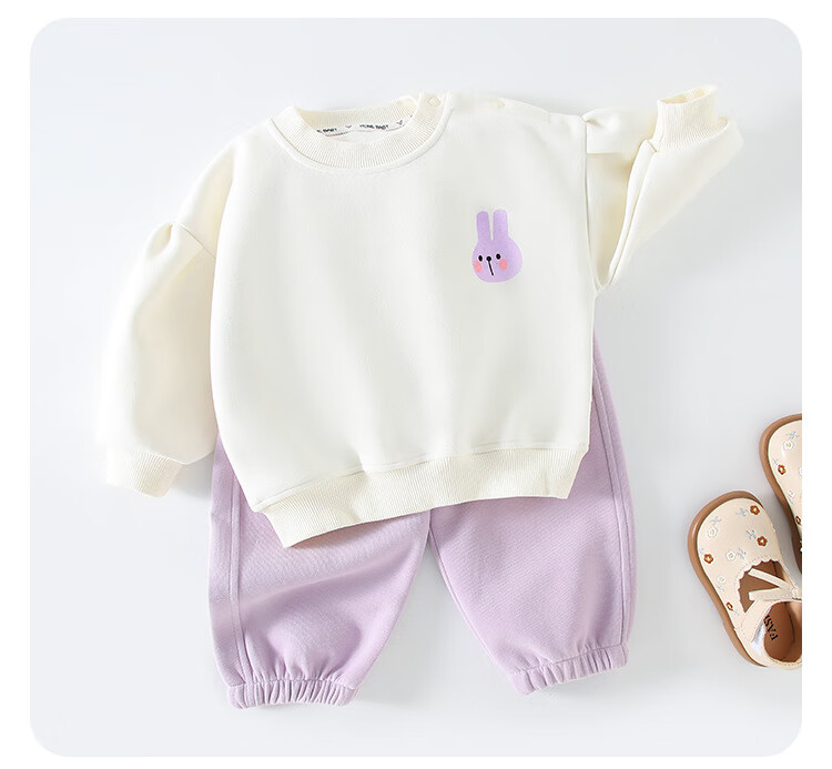 Youqi Girls Spring Sweatshirt Set Baby Clothes Casual Sweatshirt Set Autumn Spring Baby Two-Piece Set 9
