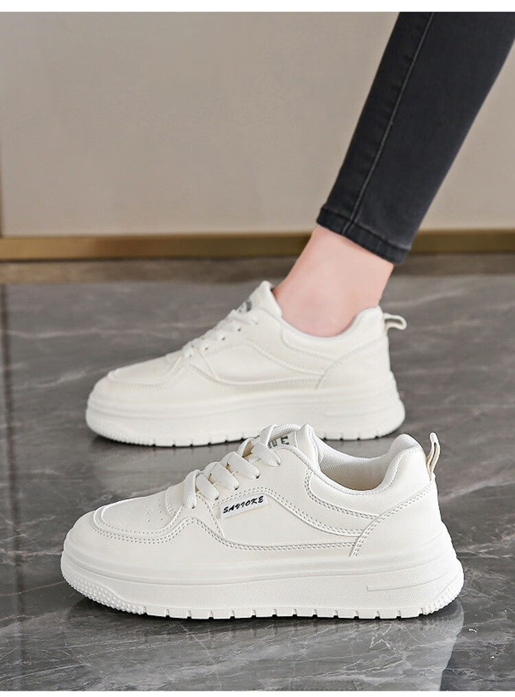 TonLion Women's Shoes, Summer 2026 White Sneakers, Korean-Style Student Skateboard Shoes for Women, Casual Sports Shoes, Beige, Size 35 9