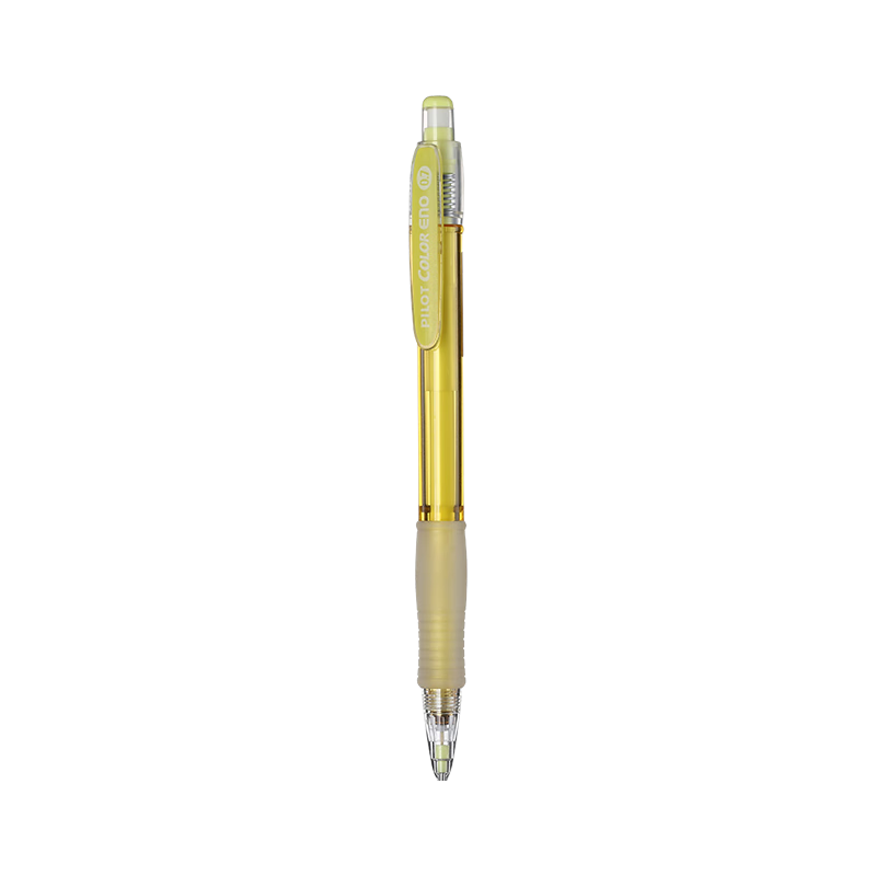PILOT Colored Mechanical Pencil for Students And Children, Erasable Colored Pencil for Exams, Stationery, Drawing Pencil with Eraser Tip HCR-197 0.7mm Yellow
