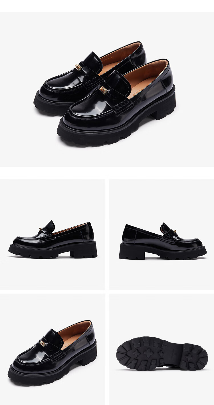 Lyle & Scott Laifu Family 2026 Spring Summer British Retro Loafer with Buckle Women 45302 Vintage Brown BRB 34 17