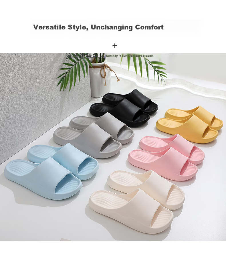 GUOLUOFEI Home Slippers for Men, Summer Indoor Non-Slip Thick Sole Couple Bathroom Shower Sandals for Women, Black, Size 44-45 11