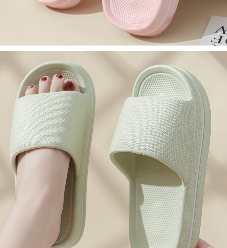 Huameijianbu Home Couple Slippers, Thickened, Non-Slip, Quiet, Macaron Style, for Men And Women, HM618, Shrimp Pink, Size 40-41 16
