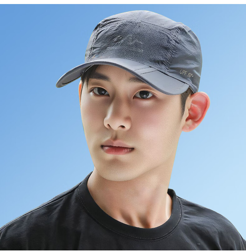 CARTELO Baseball Cap for Men, All-Season Breathable Quick-Dry Foldable Visor Hat, Outdoor Sun Protection Cap for Women, Black 10