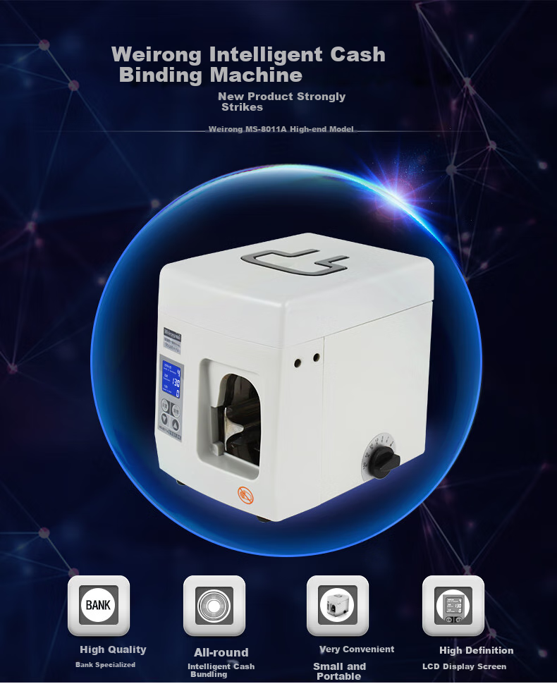 Weirong MS-8011A Intelligent Fully Automatic Bank Currency Strapping Machine Electric Banknote Bundling Machine 1