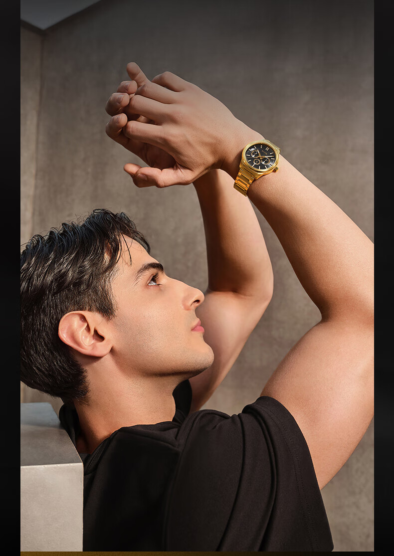 FIYTA Zhuoya Series CITY+ Light Business Multifunctional Men's Watch Black Dial Steel Strap 2