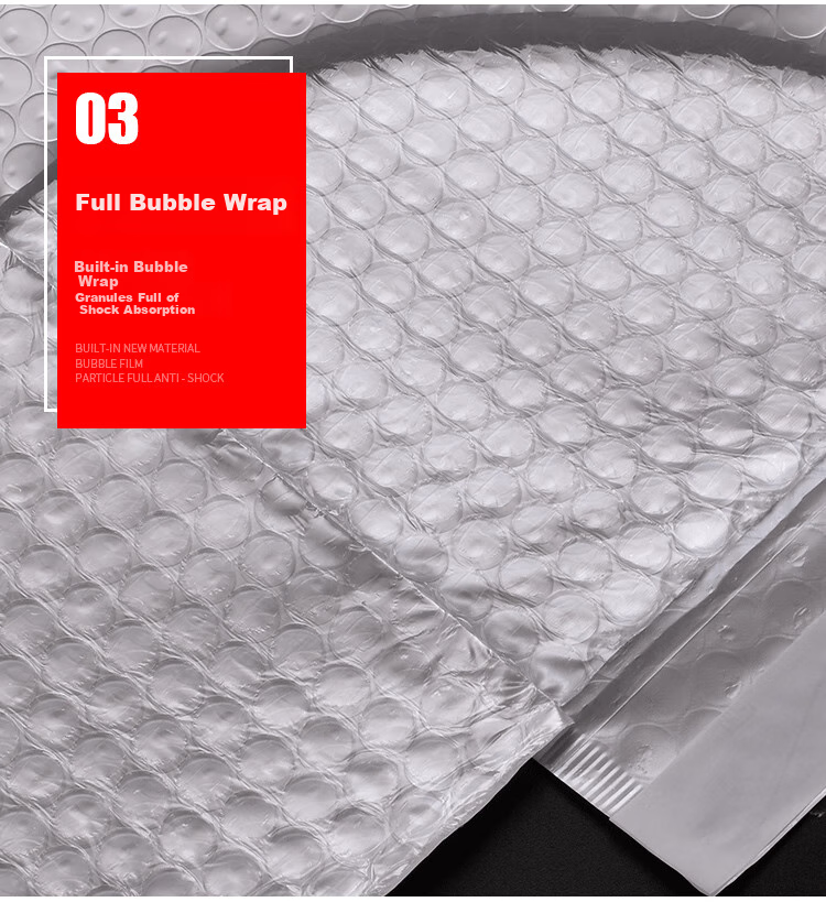 Keruier White Pearl Film Bubble Bags, Express Envelopes, Thickened Waterproof Shockproof Foam Bags for Clothing And Books, Logistics Packaging Bags [20 Pieces/set] 8