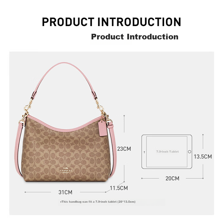 COACH [Brand Direct Supply] Women's LAUREL Medium Shoulder Tote Bag in Khaki Brown CV975 Gift 3
