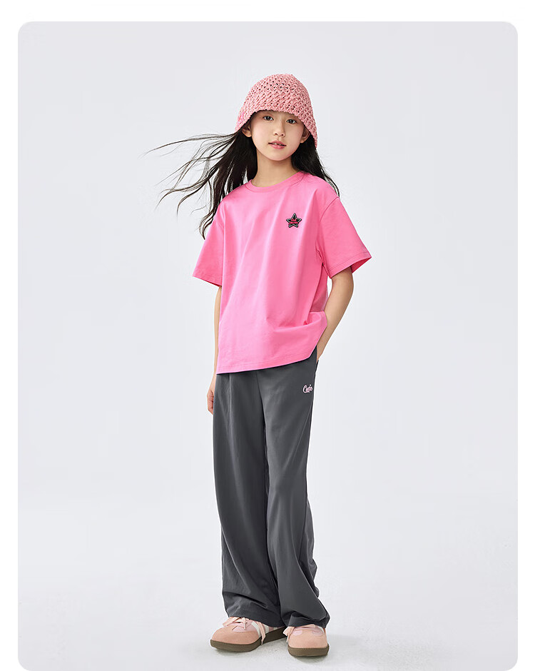 BALABALA Children's Clothing, Girls' Short-Sleeve T-Shirt, Summer Wear for Older Kids, Quick-Dry Sweet Printed Top, 208225117029 9