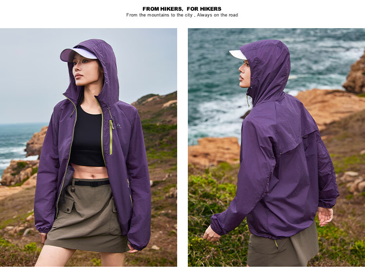 Pioneer Camp Ice Butterfly Outdoor Sun Protection Jacket for Men, Summer Lightweight Breathable UV Protection Fishing Sun Protection Clothing, Twilight Purple, XL 12