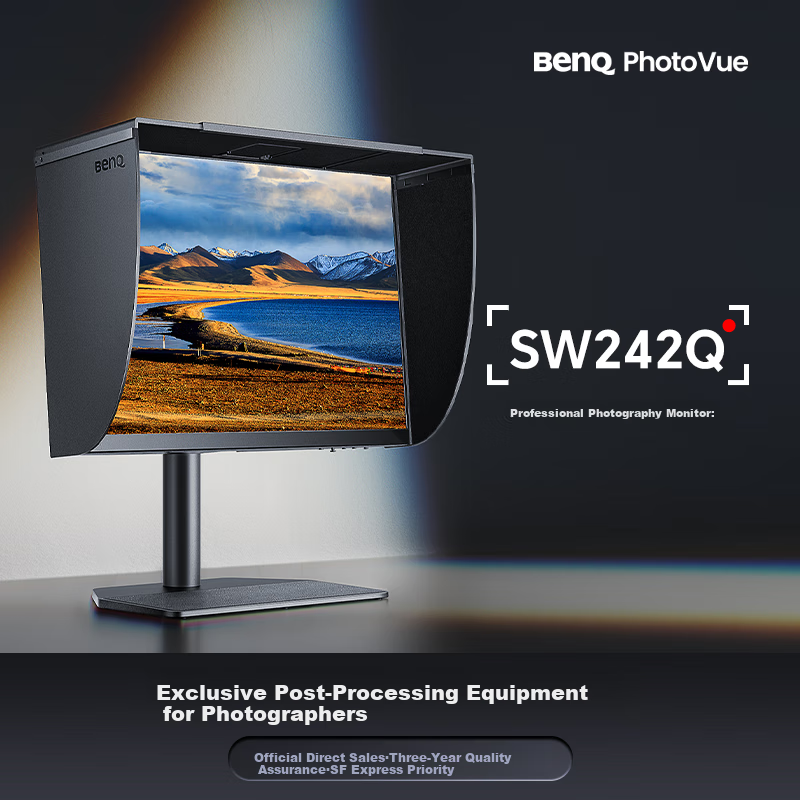BenQ SW242Q, 24.1-Inch 2K 16:10, Type-C 90W Power Supply, Hardware Color Calibration, Professional Photography Retouching, Video Post-Production Monitor