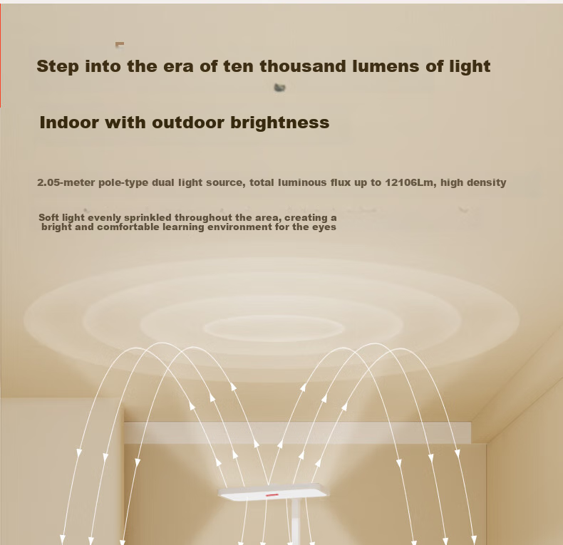 Mulinsenzhaoming, Large Road Lamp Eye Protection Light, Full Spectrum Floor Lamp, Study Lamp, Puli Lamp, Pearl Red Light Eye Protection Lamp, Aurora Pro 22