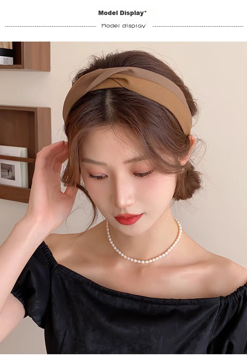 Xiangwan Headband, High Crown Hairpin for Women, Versatile Hairband for Going Out, Face-Washing Headband, Wide-Brimmed Hairpin, Hair Accessory, Gift for Wome 3