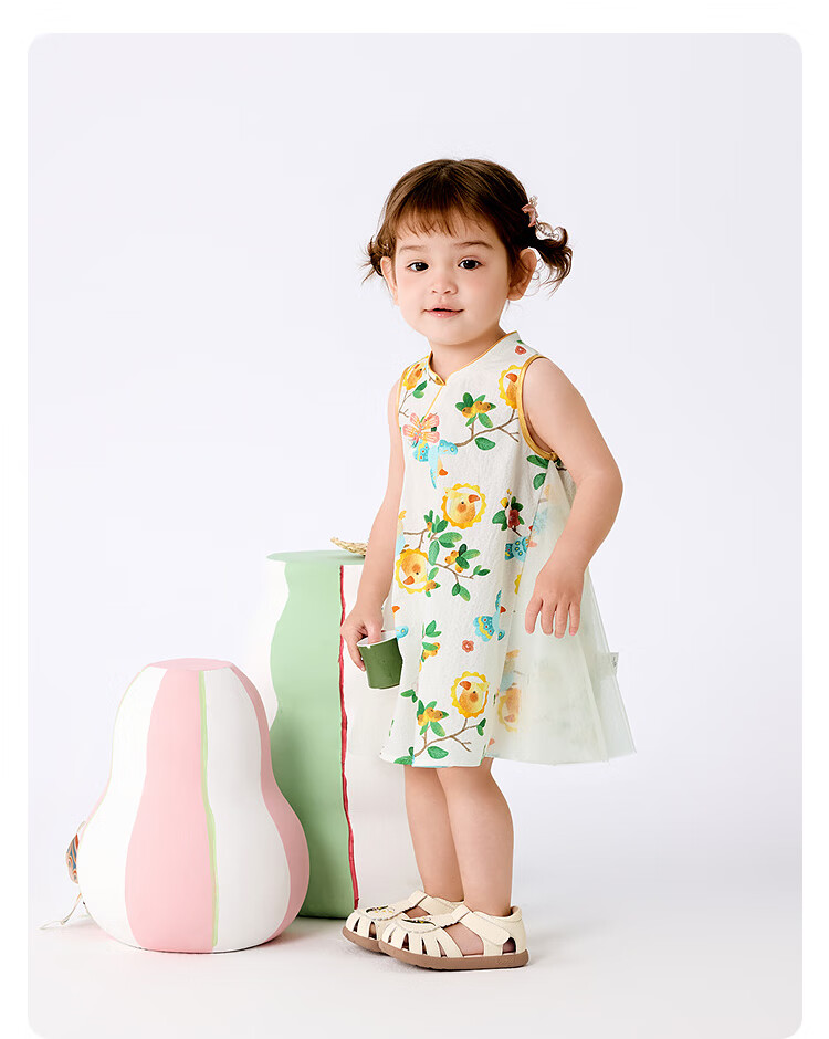 BALABALA Children's Dress, Girls' Skirt, Baby Princess Dress, 2025 Summer Collection, Chinese Style, Exquisite, 208225111009 12